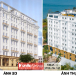 So sánh kiến trúc thiết kế và thực tế khách sạn đẹp