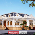 Tông màu trắng sang trọng trong thiết kế biệt thự