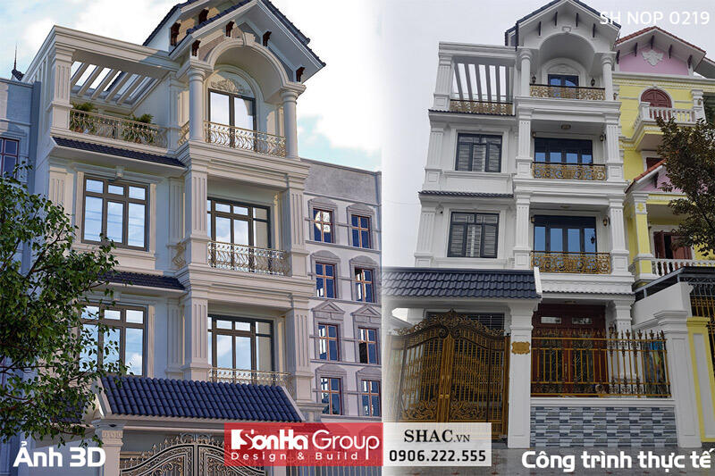 Thiết kế nhà phố tân cổ điển đẹp