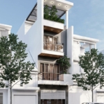 Thiết kế ngoại thất kiểu hiện đại trong nhà phố