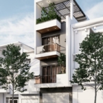 Thiết kế mặt tiền 4,5m sáng tạo