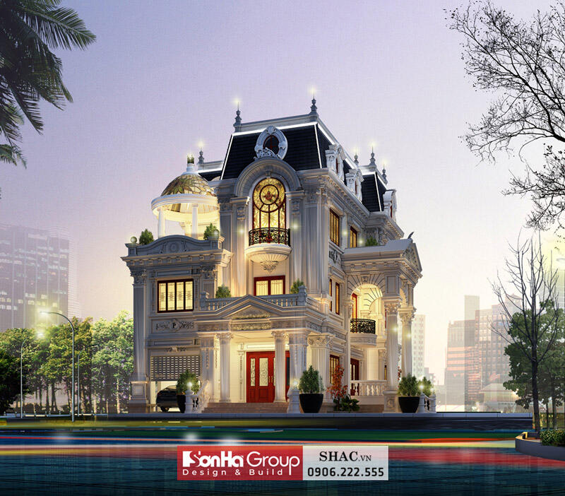 Thiết kế biệt thự tân cổ điển 3 tầng sang trọng Thiết kế biệt thự tân cổ điển 3 tầng sang trọng