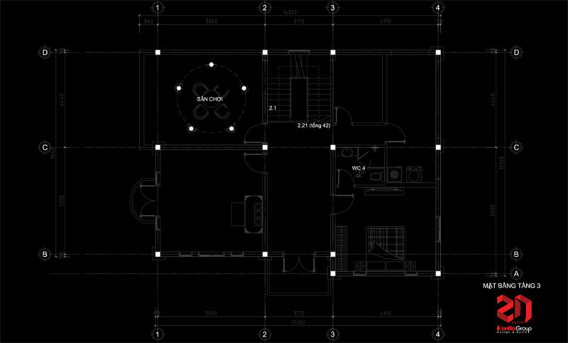 Thiết kế biệt thự 140m2 3 tầng Thiết kế biệt thự 140m2 3 tầng
