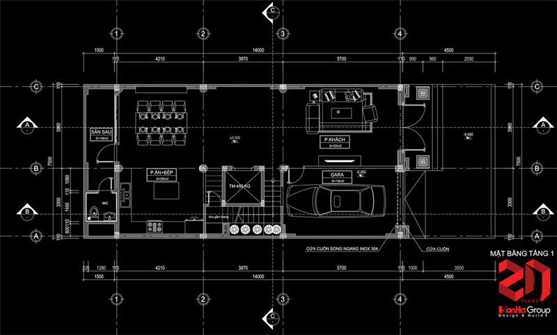 Thiết kế nhà phố tân cổ điển đẹp 105m2