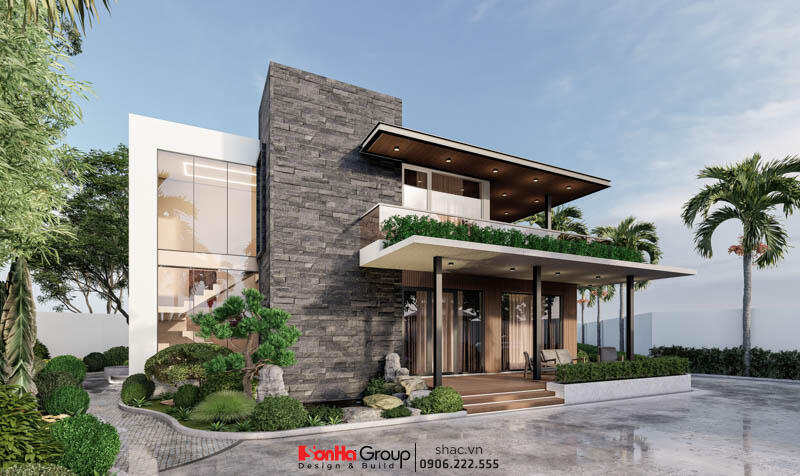 Thiết kế biệt thự sân vườn 2 tầng phong cách hiện đại tại Quảng Ninh - SH BTD 0101 1