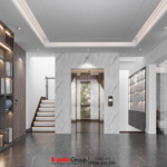 Thiết kế biệt thự hiện đại 3 tầng 158m2 tại Quảng Ninh - SH BTD 0099 107