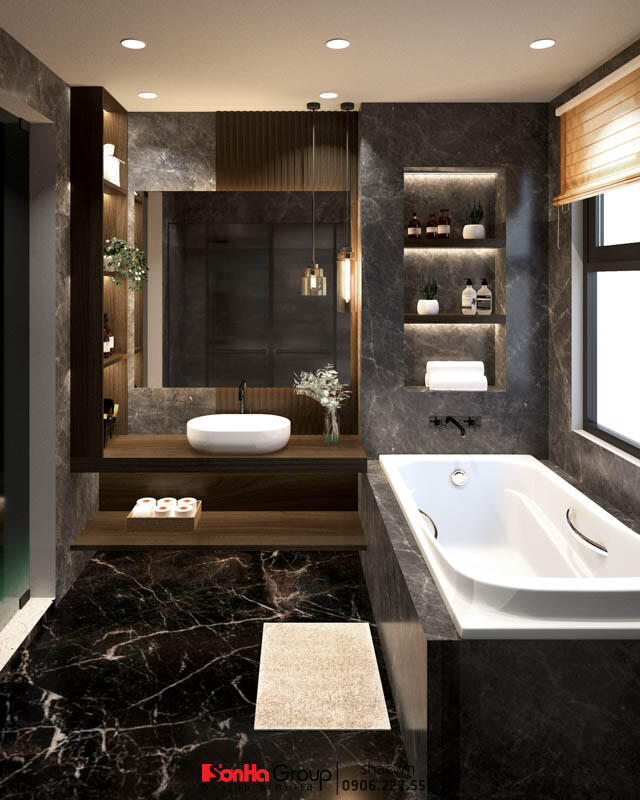 Thiết kế biệt thự hiện đại 3 tầng 158m2 tại Quảng Ninh - SH BTD 0099 53