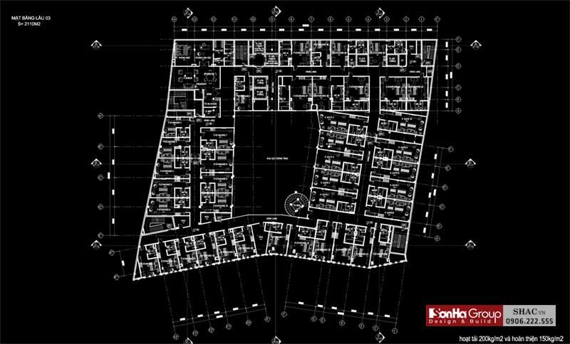 Bản vẽ mặt bằng công năng khách sạn đẹp tại Sài Gòn