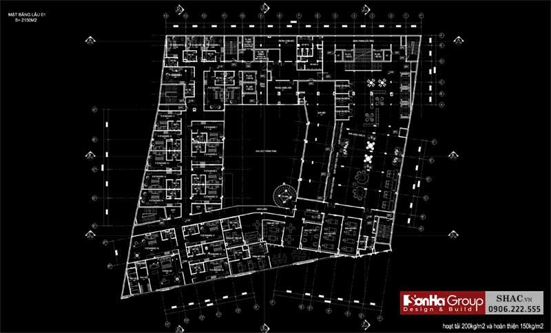 Bản vẽ mặt bằng công năng sử dụng khách sạn