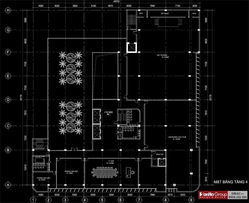 Bản vẽ công năng sử dụng tòa nhà văn phòng