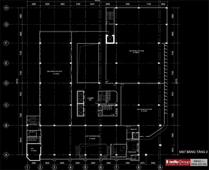 Bản vẽ công năng sử dụng tòa nhà văn phòng