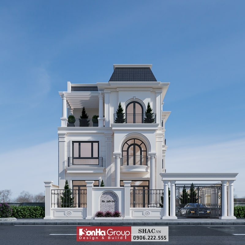 Thiết kế biệt thự tân cổ điển 3 tầng Thiết kế biệt thự tân cổ điển 3 tầng