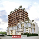 Mặt tiền ấn tượng của công trình