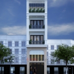 Thiết kế mặt tiền nhà phố 4 tầng sang trọng