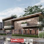 Kiến trúc 2 tầng tòa nhà văn phòng Bình Phước