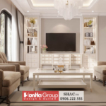 Mẫu thiết kế nội thất phòng khách tân cổ điển