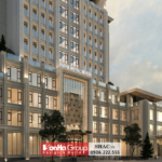 Toàn cảnh mặt tiền công trình nhà khách quân khu tân cổ điển