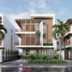 Thiết kế nhà biệt thự hiện đại 3 tầng đẹp tại Hải Phòng – SH BTD 0102 23