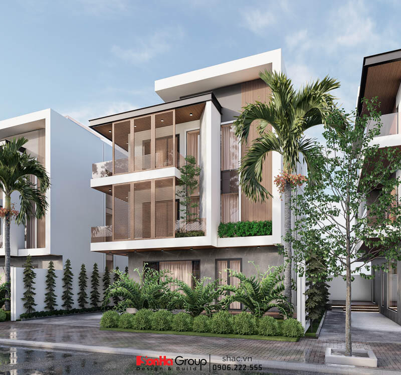 Thiết kế nhà biệt thự hiện đại 3 tầng đẹp tại Hải Phòng – SH BTD 0102 105