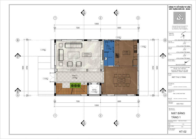 Thiết kế nhà biệt thự hiện đại 3 tầng đẹp tại Hải Phòng – SH BTD 0102 106