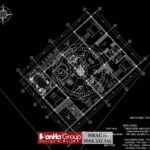 Thiết kế mặt bằng phong thủy nhà biệt thự 1 tầng 300m2 tại Thái Nguyên