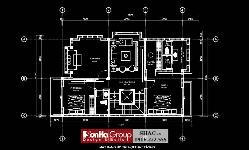 Thiết kế tầng 2 biệt thự đẹp 2 tầng Hải Phòng Thiết kế tầng 2 biệt thự đẹp 2 tầng Hải Phòng