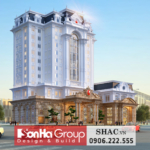 Thiết kế mặt tiền của nhà khách quân khu tân cổ điển