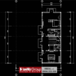 Bản vẽ thiết kế mặt bằng tầng 3 nhà phố tân cổ điển