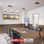 Nội thất phòng họp với chất liệu gỗ chủ đạo