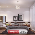 Phòng ngủ master tông màu xám tinh tế