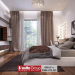 Bày trí nội thất tiện nghi phòng ngủ master biệt thự Waterfront City Hải Phòng