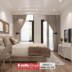 Bài trí nội thất phòng ngủ tông màu ghi sáng