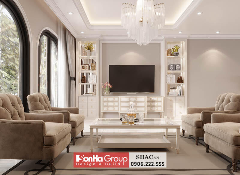 Thiết kế không gian phòng khách của biệt thự