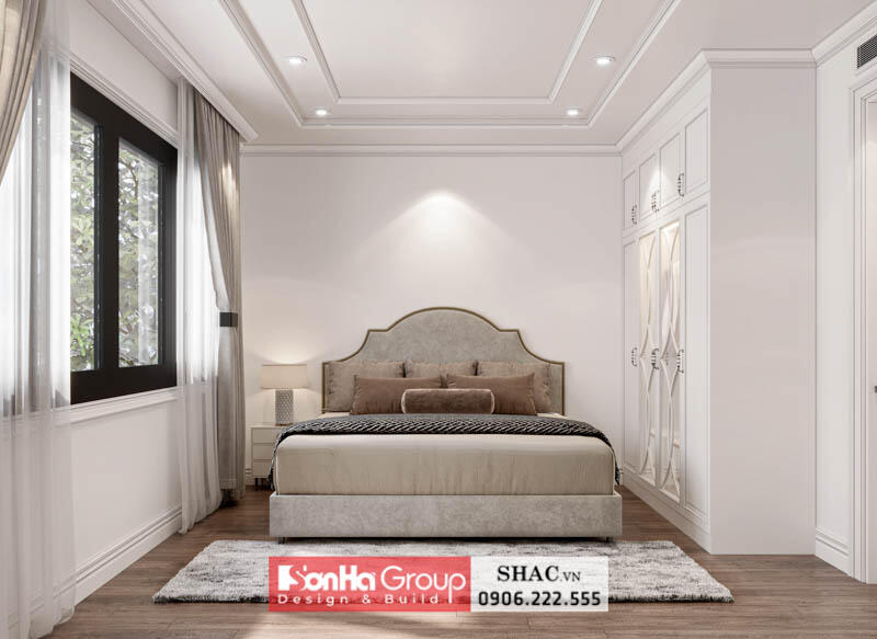 Thiết kế phòng ngủ tân cổ điển tinh tế nhà biệt thự Hà Nam