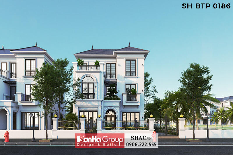 Thiết kế biệt thự tân cổ điển 3 tầng 375m2