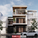 Mặt tiền hiện đại trong biệt thự 3 tầng