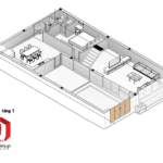 Bản vẽ thiết kế tầng 1 biệt thự hiện đại