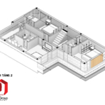 Bản vẽ thiết kế tầng 2 biệt thự hiện đại