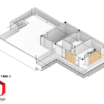 Bản vẽ thiết kế tầng 3 biệt thự hiện đại