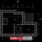 Bản vẽ tầng áp mái biệt thự hiện đại