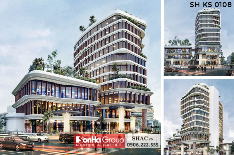 Sơn Hà Group Bật Mí Công Thức Thiết Kế Khách Sạn Hiện Đại Sinh Lời Cao 13 Thiết kế mặt tiền nhà khách quân khu hiện đại