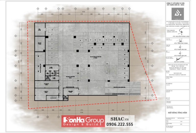 Bản vẽ tầng hầm mặt bằng nhà khách quân khu 11 tầng tại Thanh Hóa Bản vẽ tầng hầm mặt bằng nhà khách quân khu 11 tầng tại Thanh Hóa