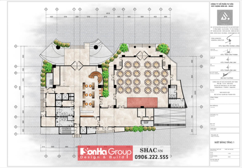 Bản vẽ tầng 1 mặt bằng nhà khách quân khu 11 tầng tại Thanh Hóa Bản vẽ tầng 1 mặt bằng nhà khách quân khu 11 tầng tại Thanh Hóa