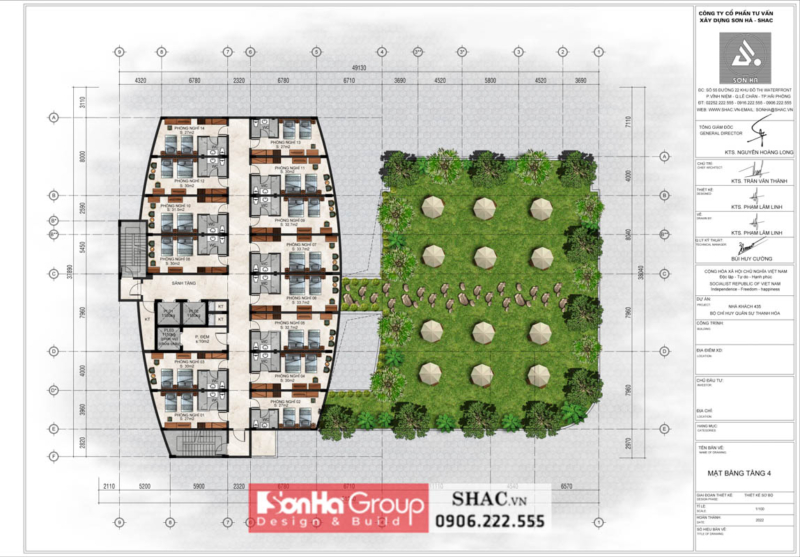 Bản vẽ tầng 4 mặt bằng nhà khách quân khu 11 tầng tại Thanh Hóa Bản vẽ tầng 4 mặt bằng nhà khách quân khu 11 tầng tại Thanh Hóa