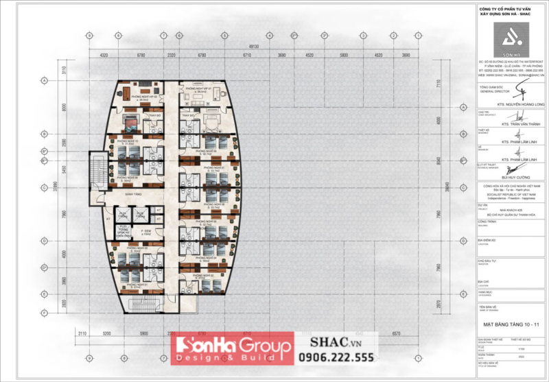 Bản vẽ tầng 10-11 mặt bằng nhà khách quân khu 11 tầng tại Thanh Hóa Bản vẽ tầng 10-11 mặt bằng nhà khách quân khu 11 tầng tại Thanh Hóa
