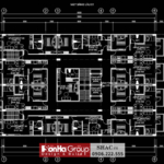 Bản vẽ mặt bằng lầu 1 thiết kế tòa nhà cho thuê tân cổ điển