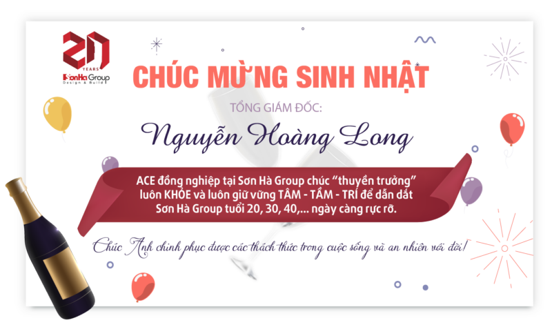 Chúc mừng sinh nhật vị “thuyền trưởng” của Sơn Hà Group - Ths.KTS Nguyễn Hoàng Long 3