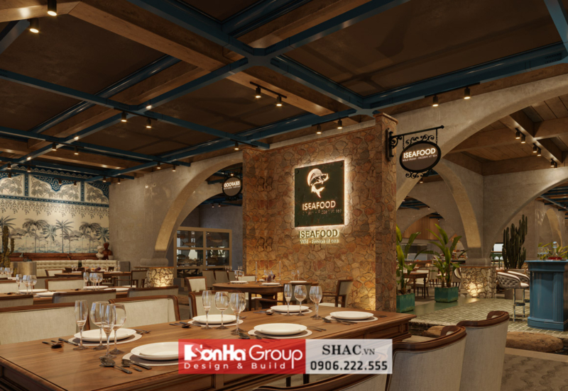 Thiết kế nội thất nhà hàng kiểu địa trung hải tại Hạ Long ấn tượng 7