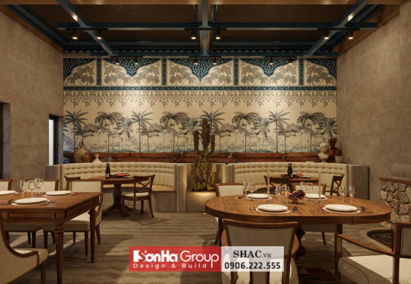 Thiết kế nội thất nhà hàng kiểu địa trung hải tại Hạ Long ấn tượng 5