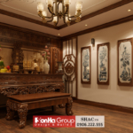 Thiết kế nội thất phòng thờ tiện nghi biệt thự 3 tầng